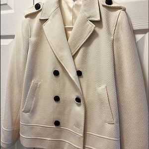 The classic peacoat, perfect color.